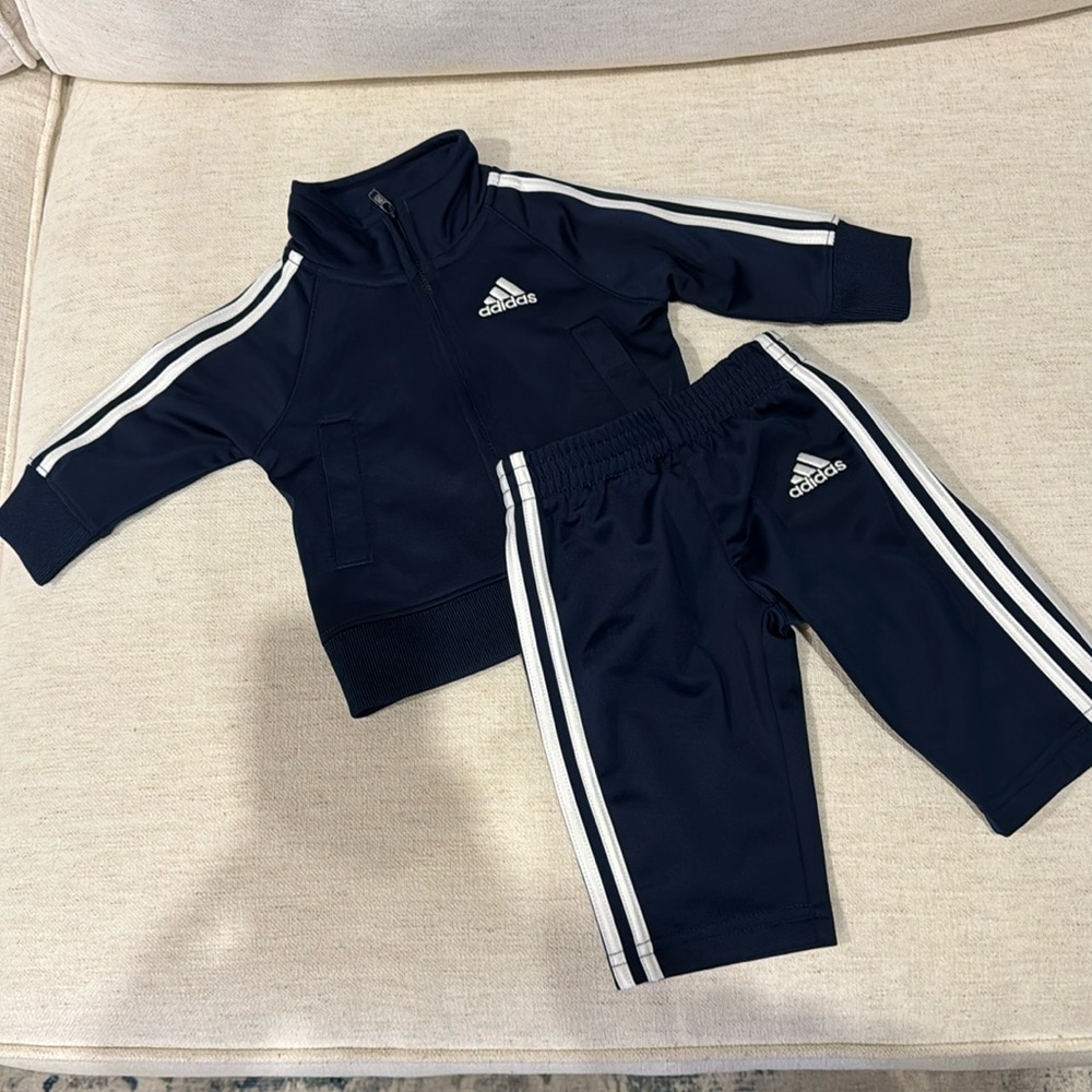 Adidas Unisex Jacket and Pant Navy size 3 months